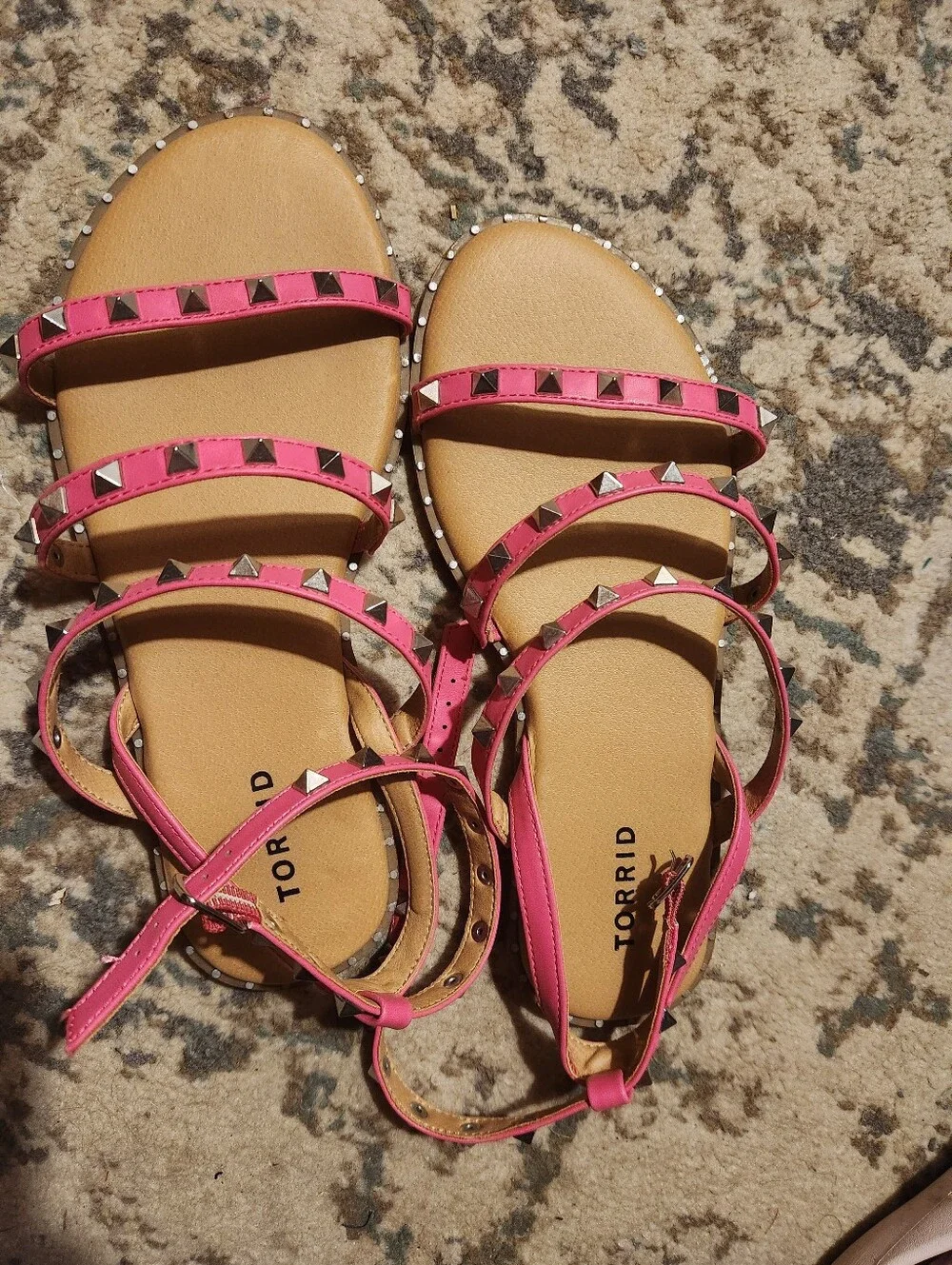 torrid Hot Pink Studded Multi-Strap Sandals